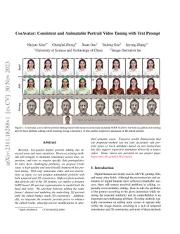 CosAvatar: Consistent and Animatable Portrait Video Tuning with Text
  Prompt
