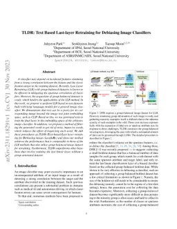 TLDR: Text Based Last-layer Retraining for Debiasing Image Classifiers