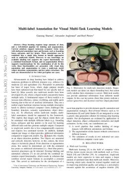 Multi-label Annotation for Visual Multi-Task Learning Models