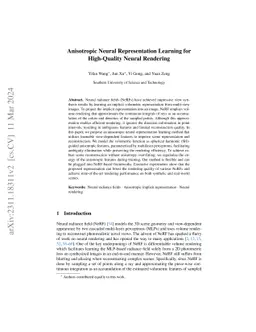 Anisotropic Neural Representation Learning for High-Quality Neural
  Rendering