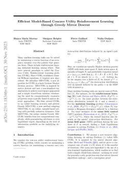 Efficient Model-Based Concave Utility Reinforcement Learning through
  Greedy Mirror Descent