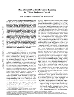Data-efficient Deep Reinforcement Learning for Vehicle Trajectory
  Control