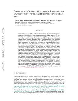 Corrupting Convolution-based Unlearnable Datasets with Pixel-based Image
  Transformations