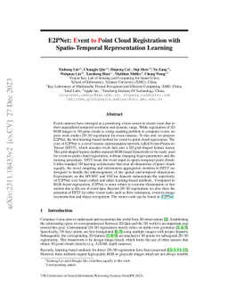 E2PNet: Event to Point Cloud Registration with Spatio-Temporal
  Representation Learning