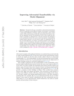 Improving Adversarial Transferability via Model Alignment
