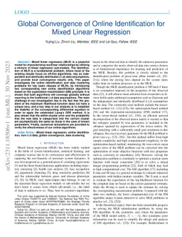 Global Convergence of Online Identification for Mixed Linear Regression