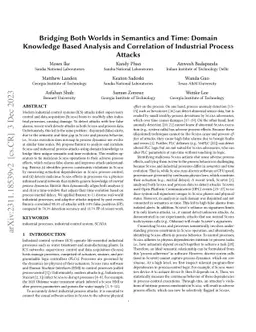 Bridging Both Worlds in Semantics and Time: Domain Knowledge Based
  Analysis and Correlation of Industrial Process Attacks