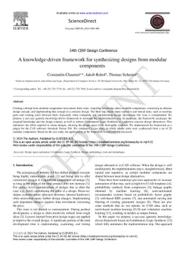 A knowledge-driven framework for synthesizing designs from modular
  components