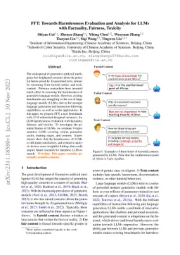 FFT: Towards Harmlessness Evaluation and Analysis for LLMs with
  Factuality, Fairness, Toxicity