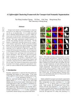 A Lightweight Clustering Framework for Unsupervised Semantic
  Segmentation