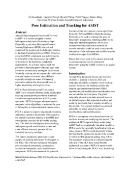 Pose Estimation and Tracking for ASIST