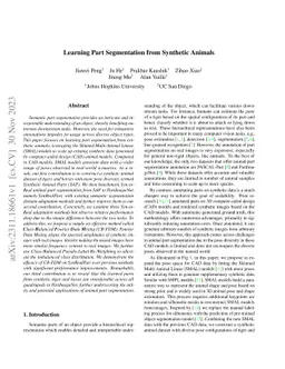 Learning Part Segmentation from Synthetic Animals