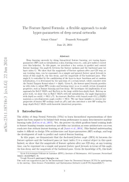 The Feature Speed Formula: a flexible approach to scale hyper-parameters of deep neural networks