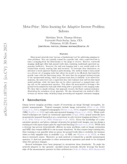 Meta-Prior: Meta learning for Adaptive Inverse Problem Solvers