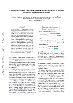Women Are Beautiful, Men Are Leaders: Gender Stereotypes in Machine
  Translation and Language Modeling