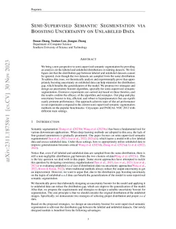 Semi-supervised Semantic Segmentation via Boosting Uncertainty on
  Unlabeled Data