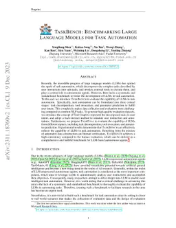 TaskBench: Benchmarking Large Language Models for Task Automation