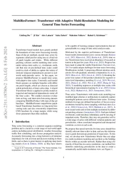 MultiResFormer: Transformer with Adaptive Multi-Resolution Modeling for
  General Time Series Forecasting