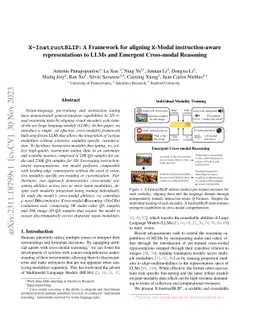 X-InstructBLIP: A Framework for aligning X-Modal instruction-aware
  representations to LLMs and Emergent Cross-modal Reasoning