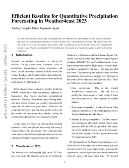 Efficient Baseline for Quantitative Precipitation Forecasting in
  Weather4cast 2023