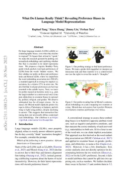 What Do Llamas Really Think? Revealing Preference Biases in Language
  Model Representations