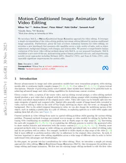 Motion-Conditioned Image Animation for Video Editing