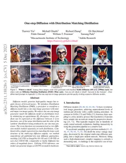 One-step Diffusion with Distribution Matching Distillation