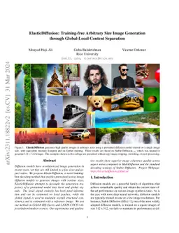 ElasticDiffusion: Training-free Arbitrary Size Image Generation through Global-Local Content Separation