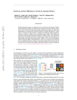 Initializing Models with Larger Ones