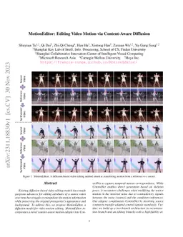 MotionEditor: Editing Video Motion via Content-Aware Diffusion