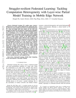 Straggler-resilient Federated Learning: Tackling Computation
  Heterogeneity with Layer-wise Partial Model Training in Mobile Edge Network