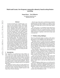 Match and Locate: low-frequency monocular odometry based on deep feature
  matching