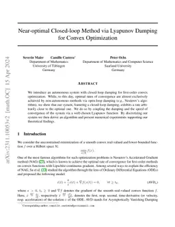 Near-optimal Closed-loop Method via Lyapunov Damping for Convex
  Optimization