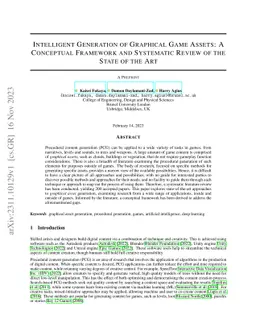 Intelligent Generation of Graphical Game Assets: A Conceptual Framework
  and Systematic Review of the State of the Art