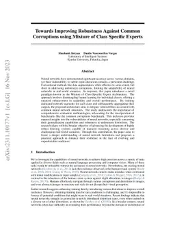 Towards Improving Robustness Against Common Corruptions using Mixture of
  Class Specific Experts