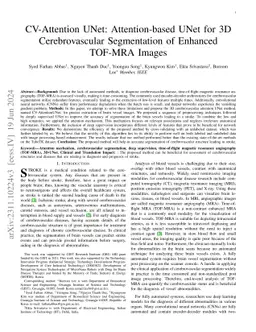 CV-Attention UNet: Attention-based UNet for 3D Cerebrovascular
  Segmentation of Enhanced TOF-MRA Images