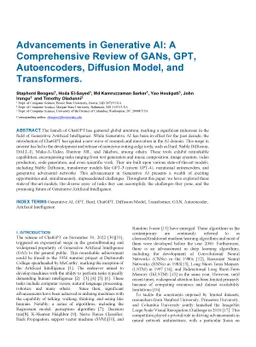 Advancements in Generative AI: A Comprehensive Review of GANs, GPT,
  Autoencoders, Diffusion Model, and Transformers