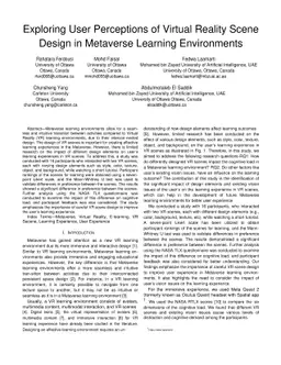 Exploring User Perceptions of Virtual Reality Scene Design in Metaverse
  Learning Environments