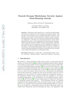 Towards Stronger Blockchains: Security Against Front-Running Attacks