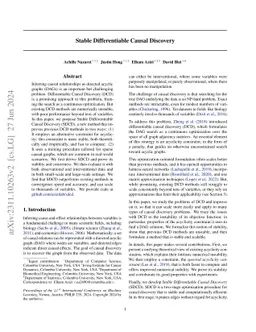 Stable Differentiable Causal Discovery