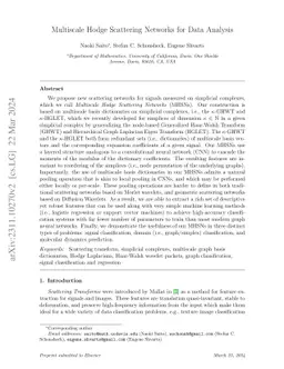 Multiscale Hodge Scattering Networks for Data Analysis