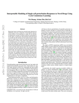 Interpretable Modeling of Single-cell perturbation Responses to Novel
  Drugs Using Cycle Consistence Learning