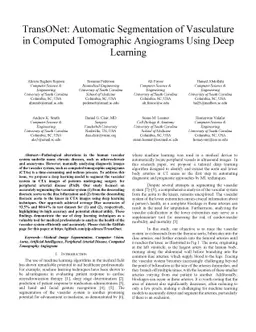 TransONet: Automatic Segmentation of Vasculature in Computed Tomographic
  Angiograms Using Deep Learning