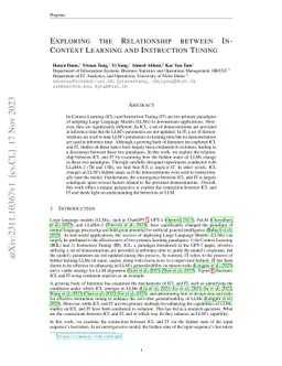 Exploring the Relationship between In-Context Learning and Instruction
  Tuning