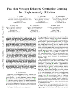 Few-shot Message-Enhanced Contrastive Learning for Graph Anomaly
  Detection