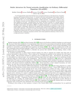 Stable Attractors for Neural networks classification via Ordinary
  Differential Equations (SA-nODE)