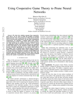 Using Cooperative Game Theory to Prune Neural Networks