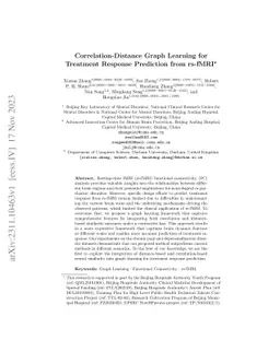 Correlation-Distance Graph Learning for Treatment Response Prediction
  from rs-fMRI