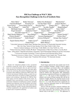 FRCSyn Challenge at WACV 2024:Face Recognition Challenge in the Era of
  Synthetic Data