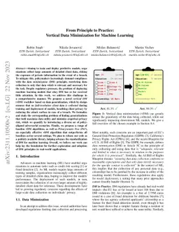From Principle to Practice: Vertical Data Minimization for Machine
  Learning